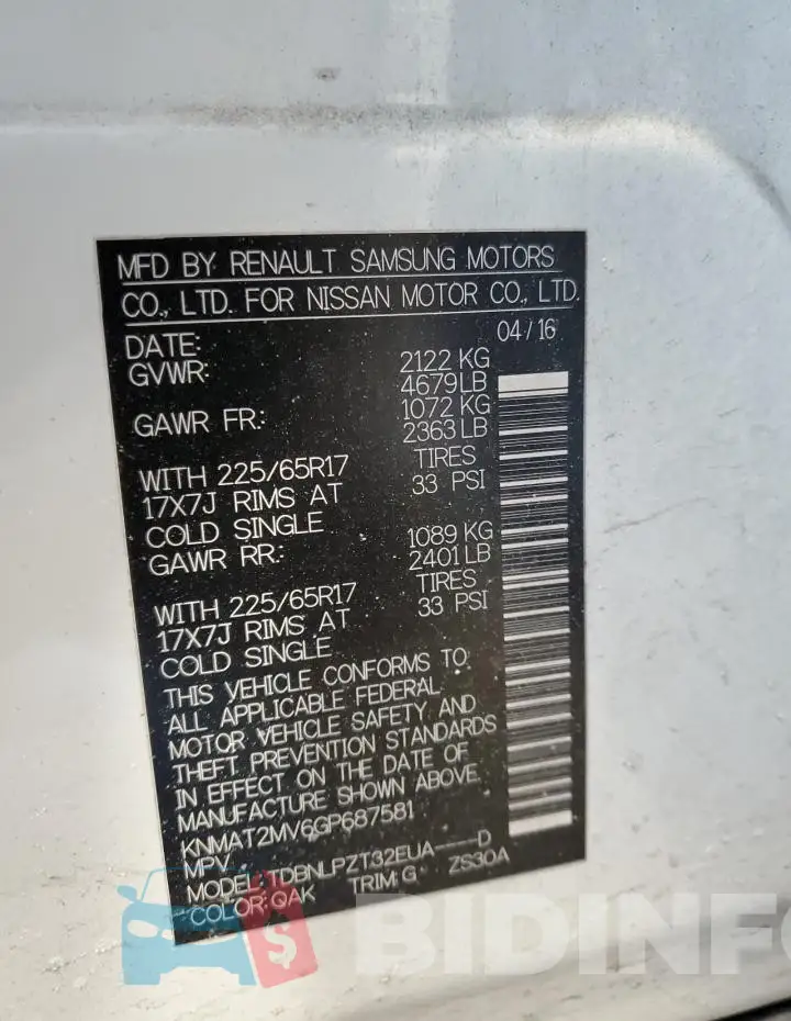KNMAT2MV6GP687581 Photo# 13