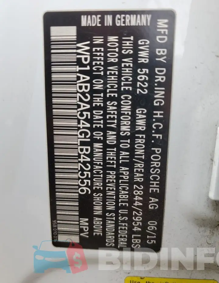 WP1AB2A54GLB42556 Photo# 13