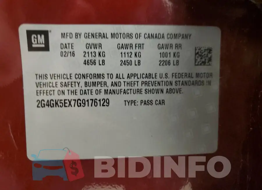 2G4GK5EX7G9176129 Photo# 12