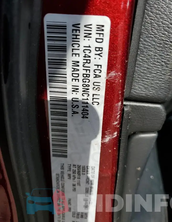 1C4RJFBG8NC111404 Photo# 12