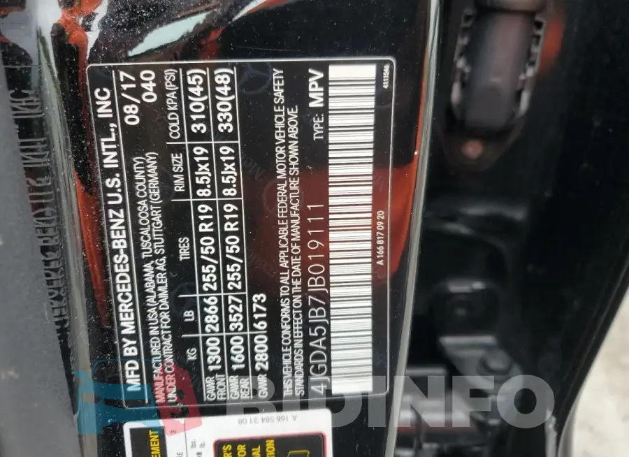 4JGDA5JB7JB019111 Photo# 13