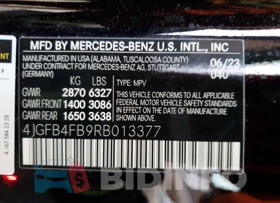 4JGFB4FB9RB013377 Photo# 13