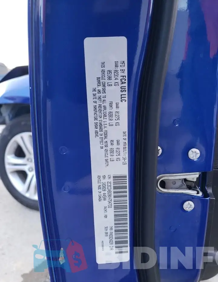 2C3CDXBG9KH754733 Photo# 13