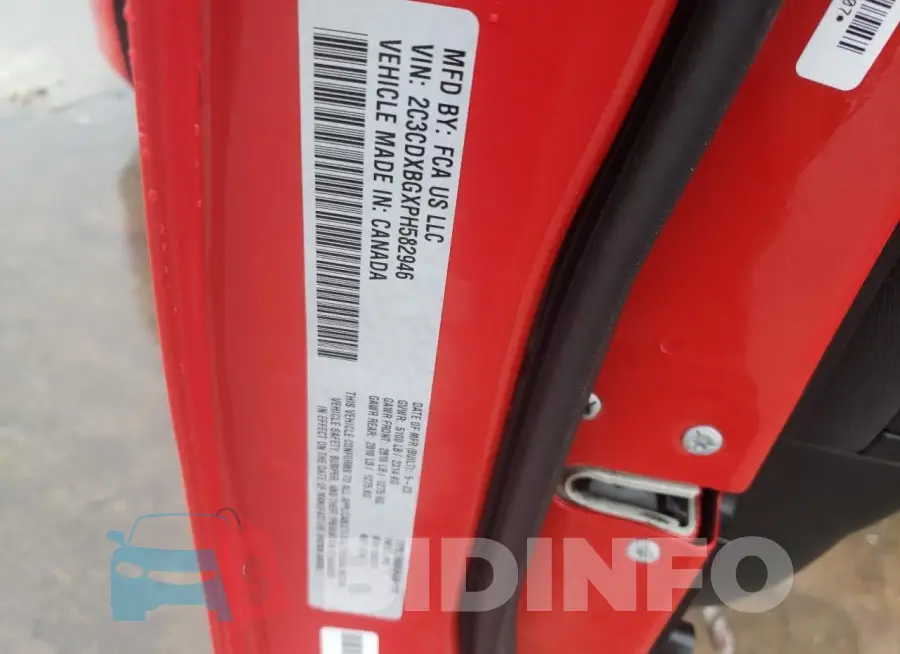 2C3CDXBGXPH582946 Photo# 12