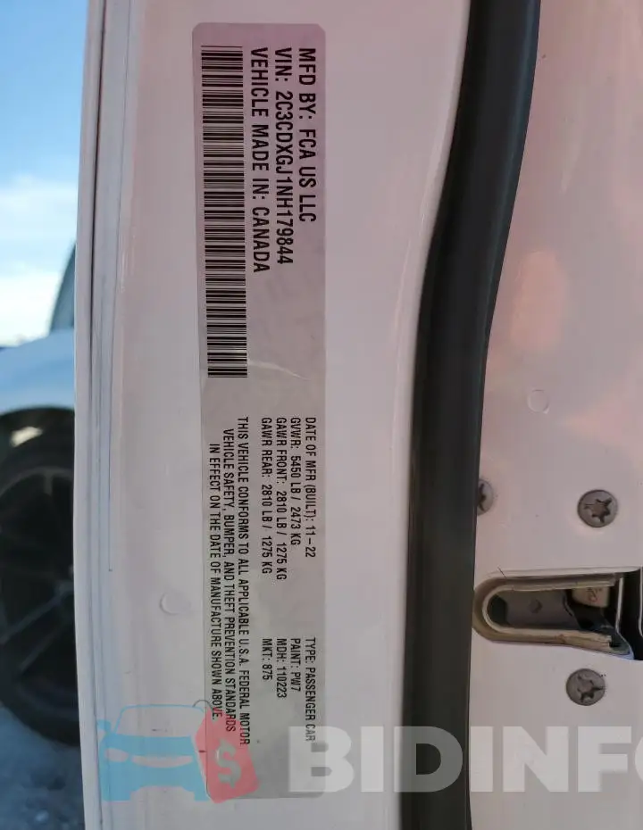 2C3CDXGJ1NH179844 Photo# 13