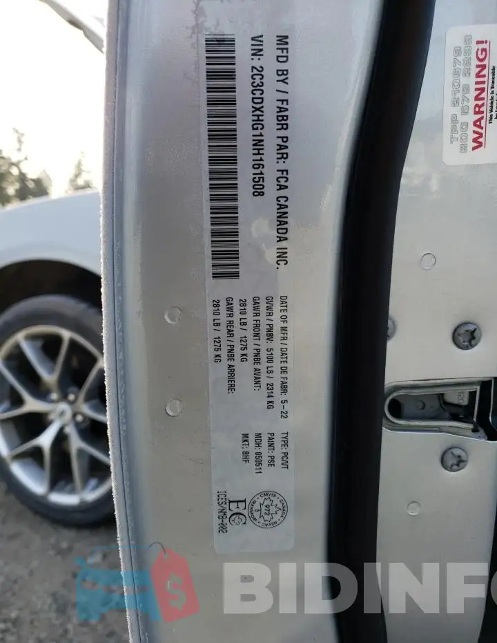 2C3CDXHG1NH161508 Photo# 12
