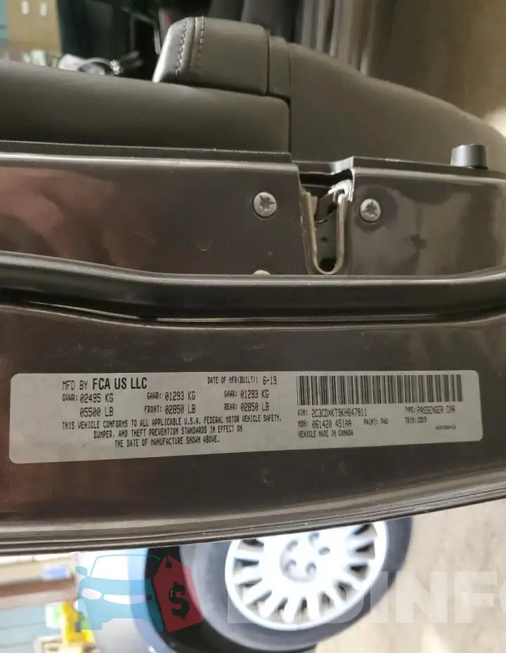 2C3CDXKT9KH647811 Photo# 13