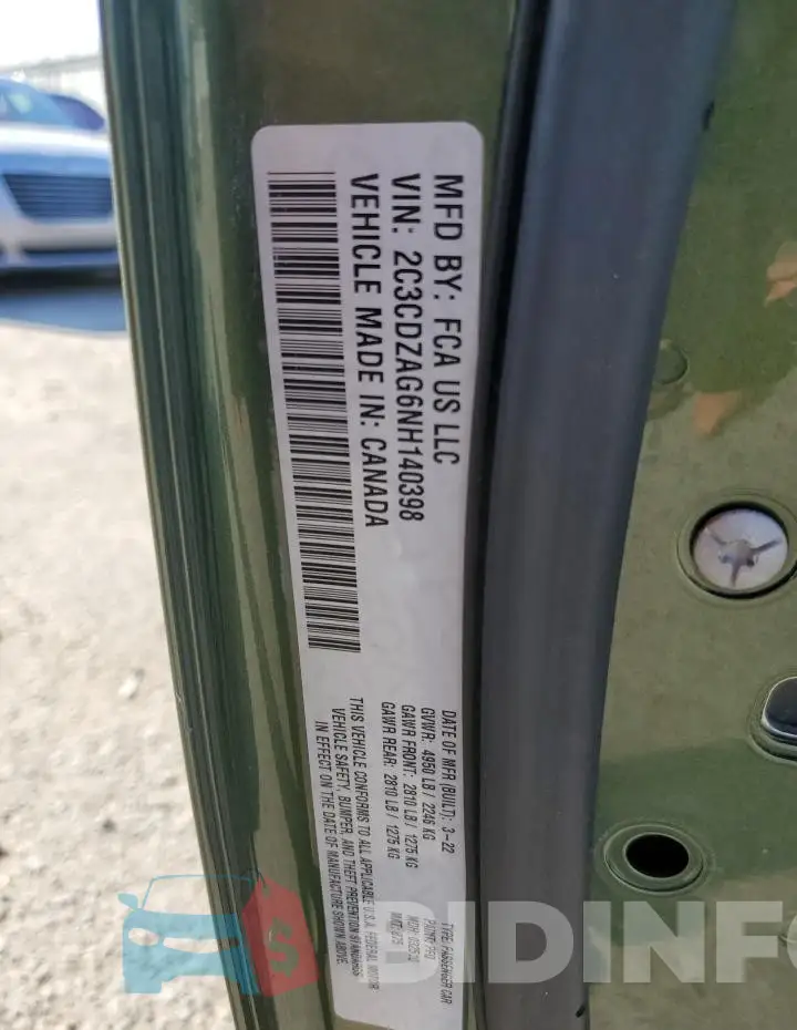 2C3CDZAG6NH140398 Photo# 12