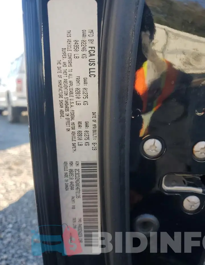 2C3CDZAGXKH672135 Photo# 12