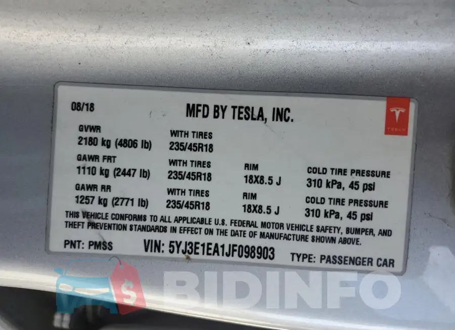 5YJ3E1EA1JF098903 Photo# 12