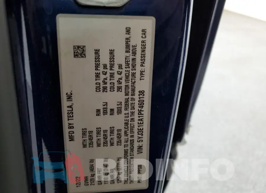 5YJ3E1EA1PF460138 Photo# 12