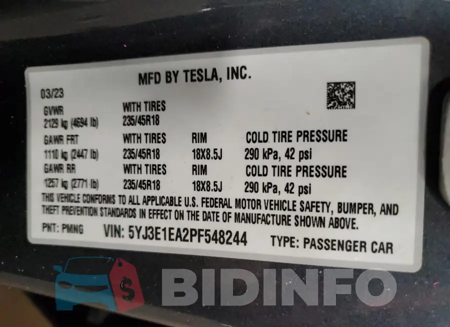 5YJ3E1EA2PF548244 Photo# 13