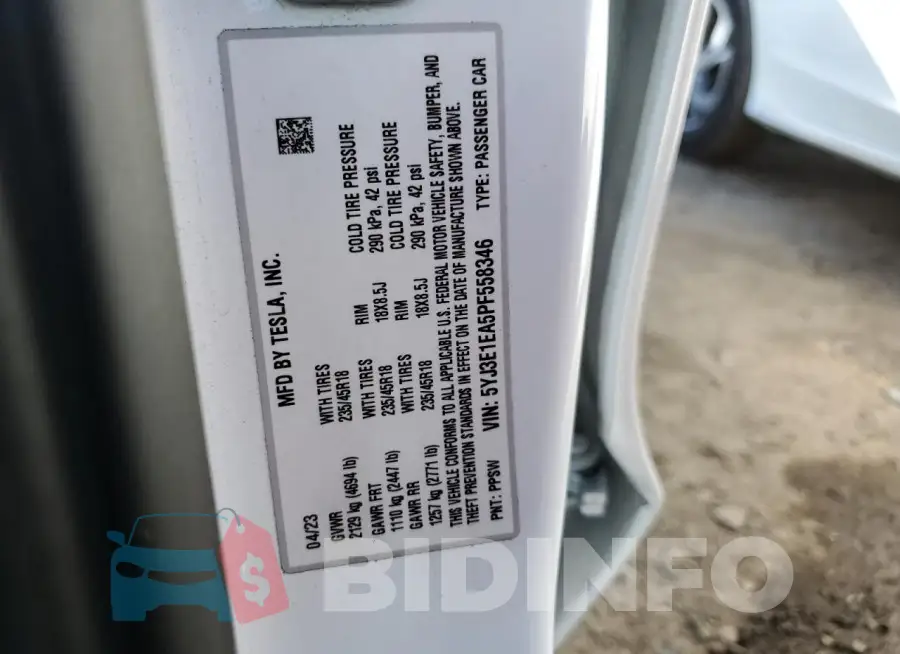 5YJ3E1EA5PF558346 Photo# 13