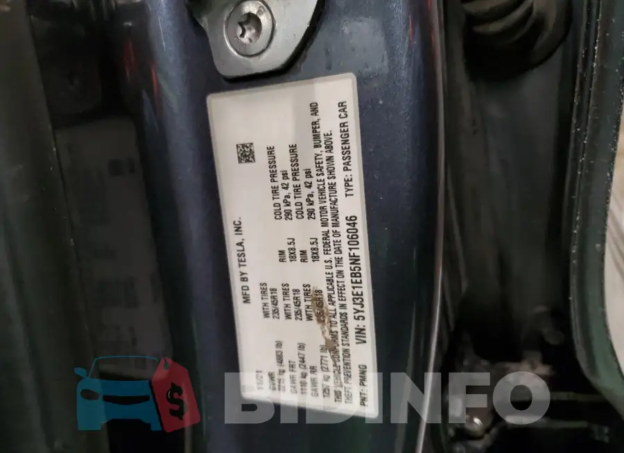 5YJ3E1EB5NF106046 Photo# 12