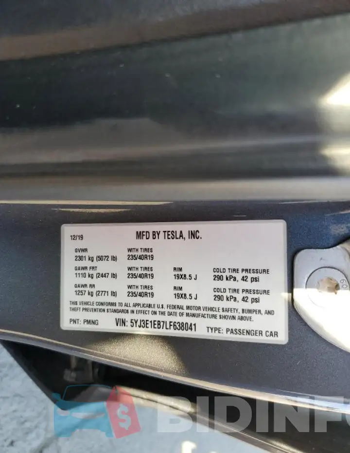 5YJ3E1EB7LF638041 Photo# 12