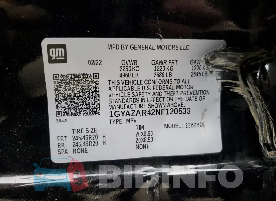1GYAZAR42NF120533 Photo# 13