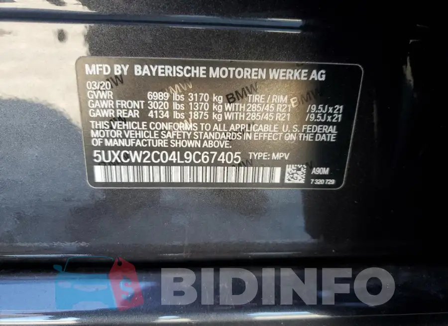 5UXCW2C04L9C67405 Photo# 14