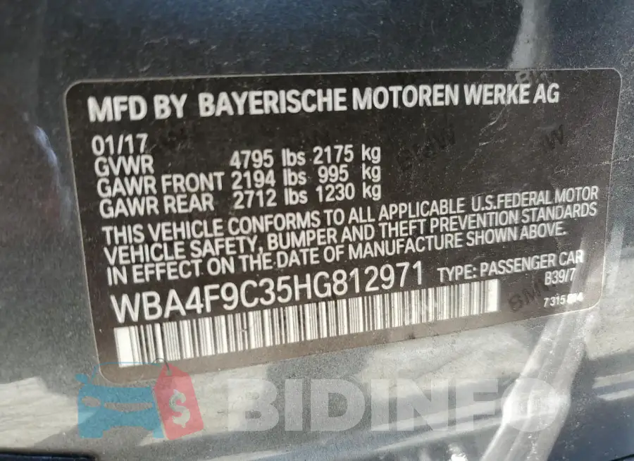 WBA4F9C35HG812971 Photo# 12
