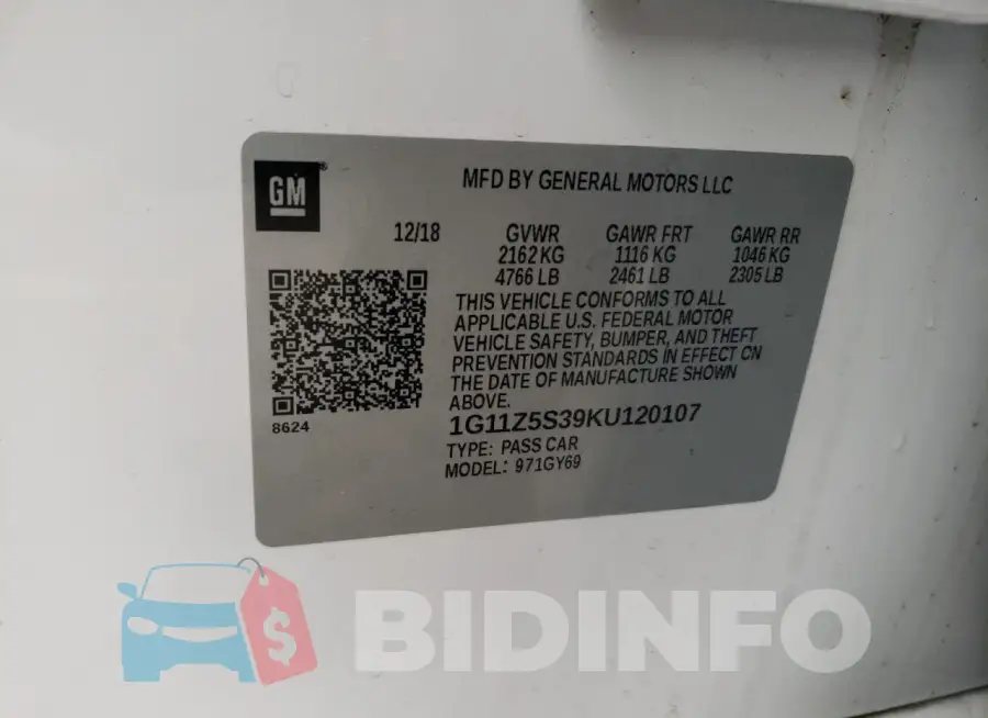 1G11Z5S39KU120107 Photo# 12