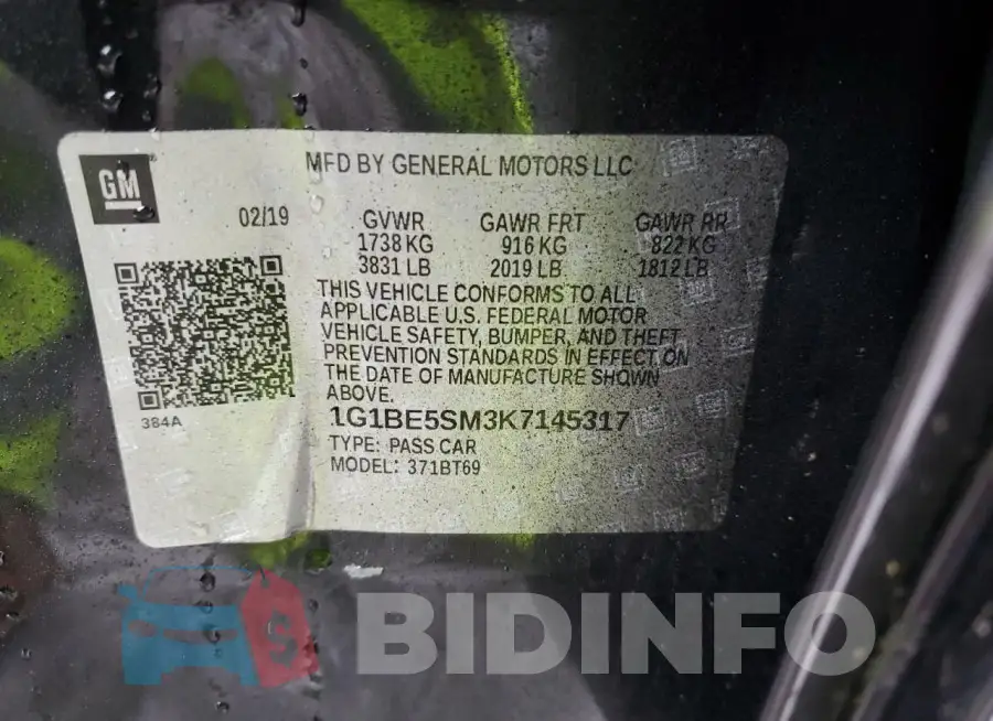 1G1BE5SM3K7145317 Photo# 12