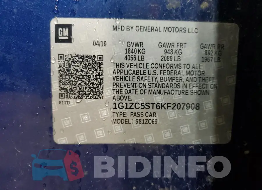 1G1ZC5ST6KF207908 Photo# 12