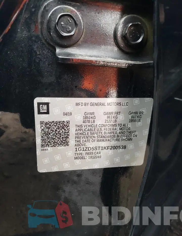 1G1ZD5ST1KF200538 Photo# 12