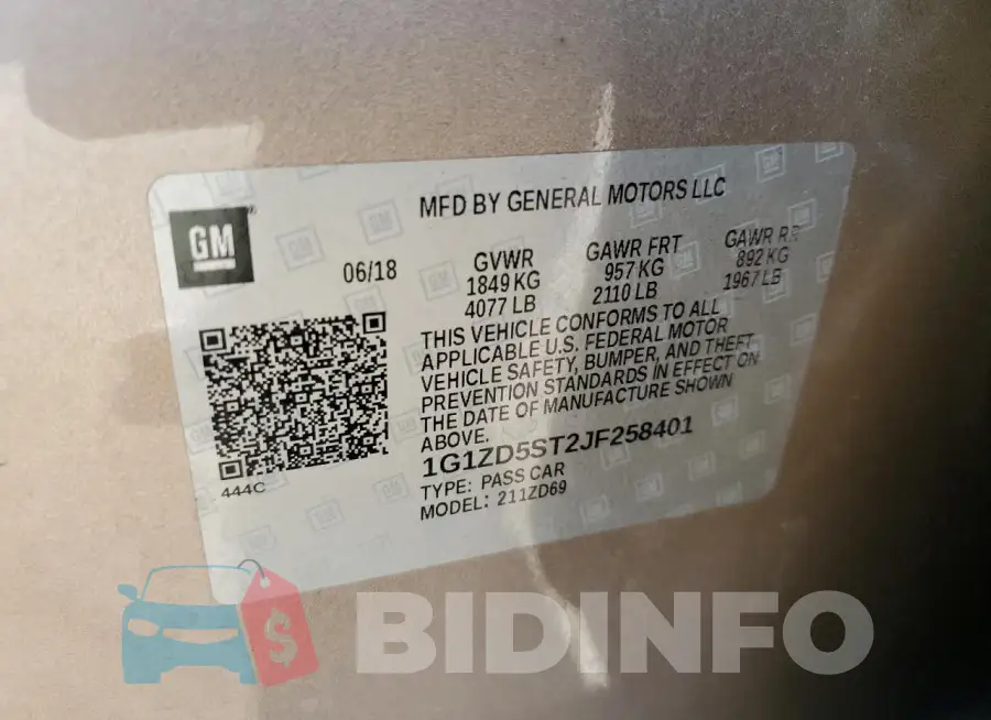 1G1ZD5ST2JF258401 Photo# 12