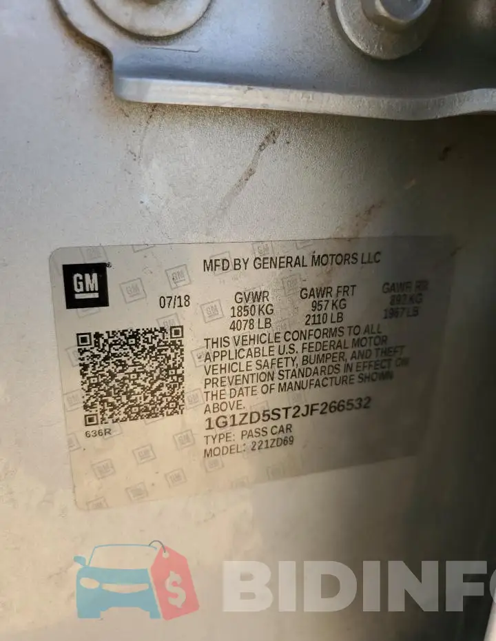 1G1ZD5ST2JF266532 Photo# 12