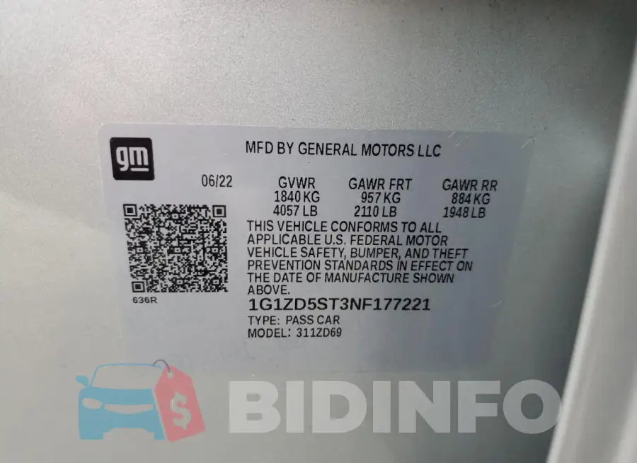 1G1ZD5ST3NF177221 Photo# 12