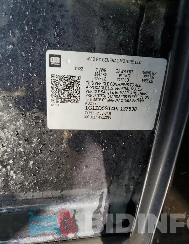 1G1ZD5ST4PF137538 Photo# 13