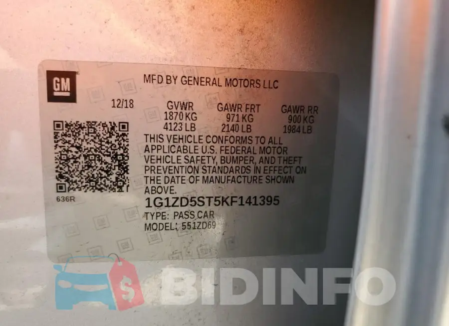 1G1ZD5ST5KF141395 Photo# 13