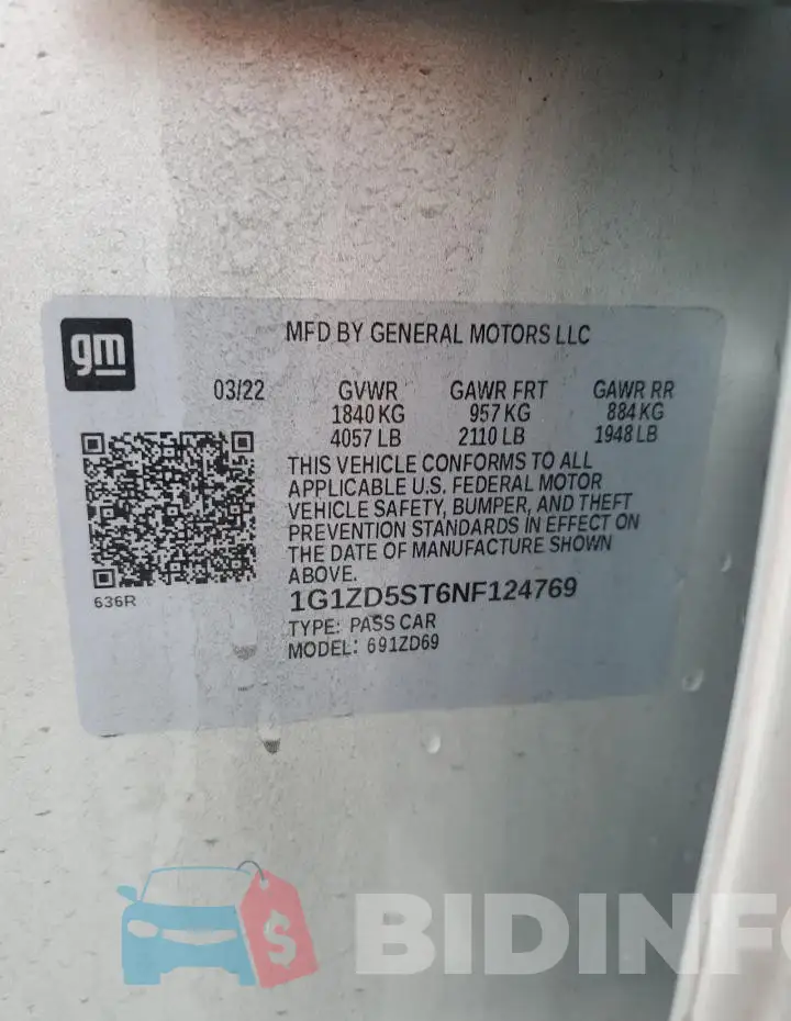 1G1ZD5ST6NF124769 Photo# 12