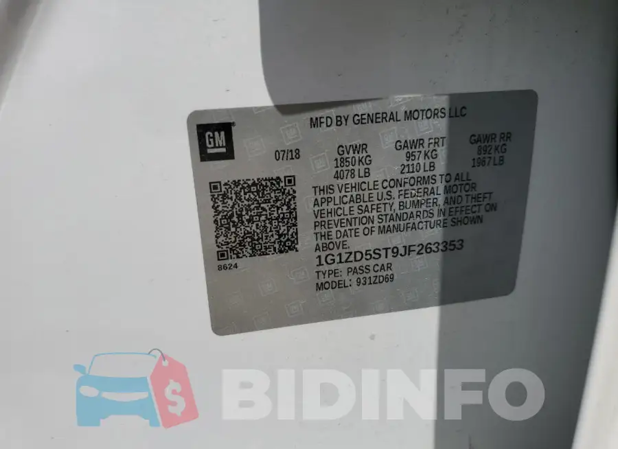 1G1ZD5ST9JF263353 Photo# 12