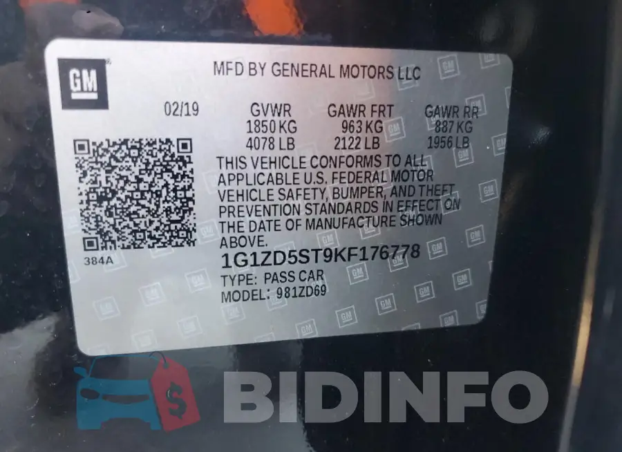 1G1ZD5ST9KF176778 Photo# 12