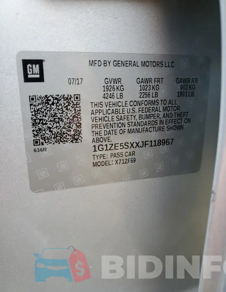1G1ZE5SXXJF118967 Photo# 12