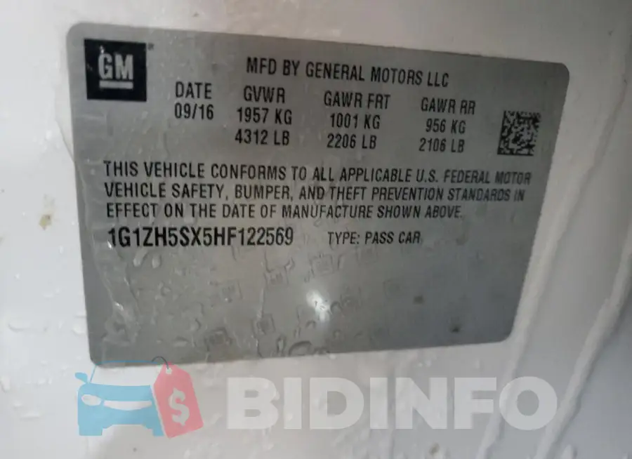 1G1ZH5SX5HF122569 Photo# 13