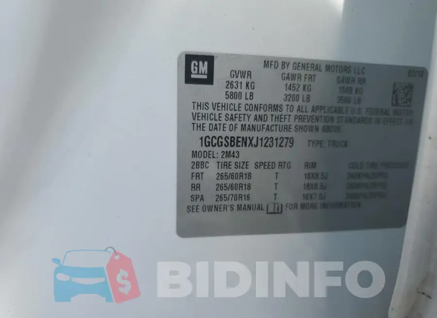 1GCGSBENXJ1231279 Photo# 12