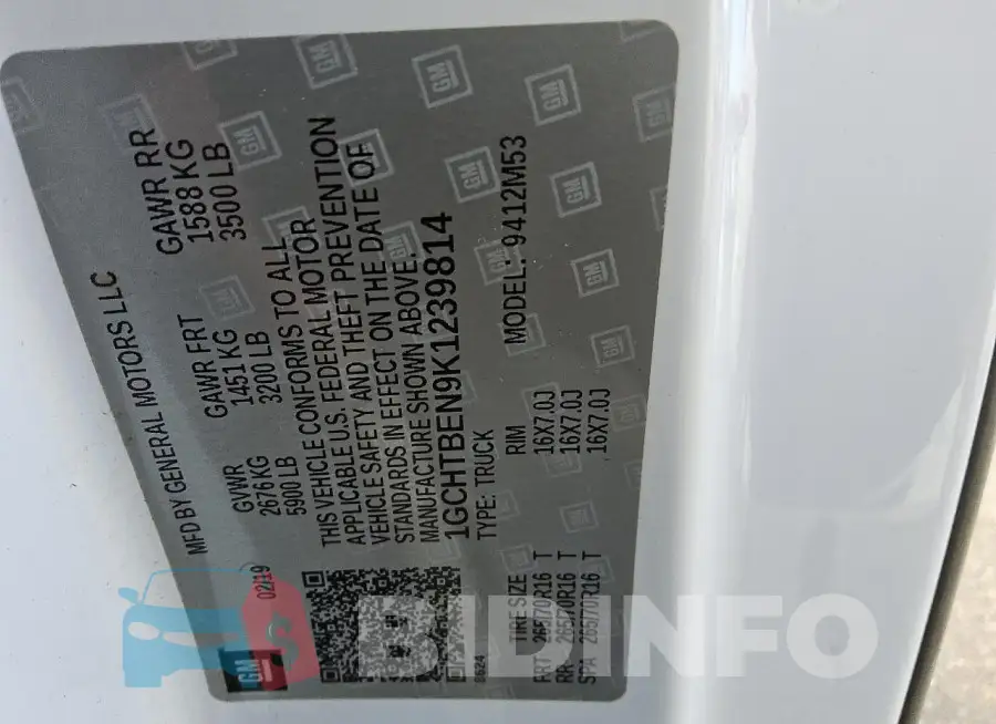 1GCHTBEN9K1239814 Photo# 12