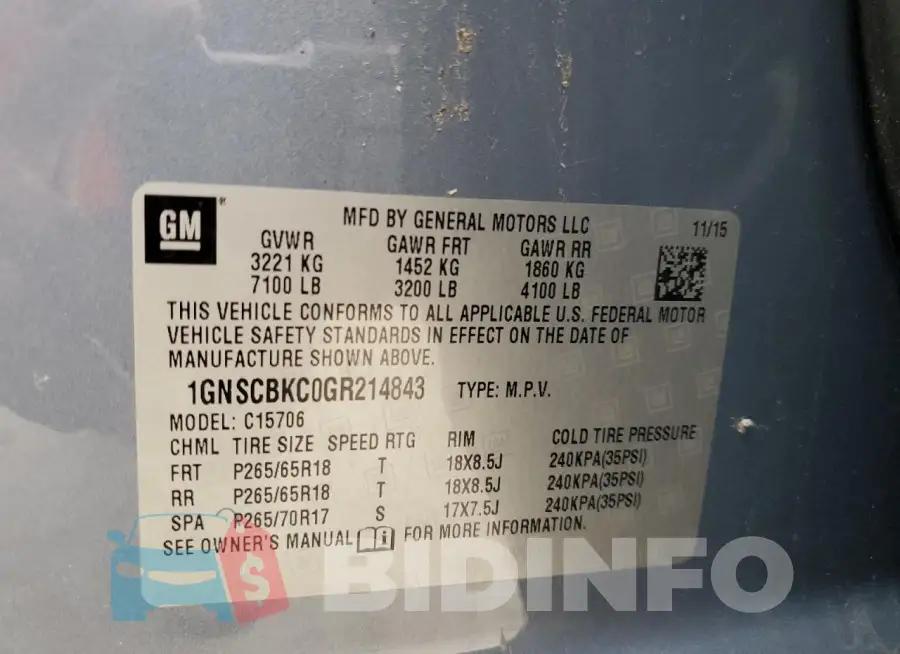 1GNSCBKC0GR214843 Photo# 13