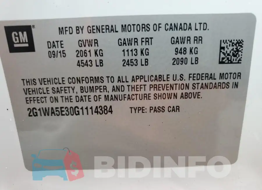 2G1WA5E30G1114384 Photo# 12
