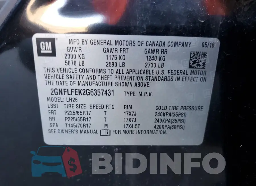2GNFLFEK2G6357431 Photo# 14