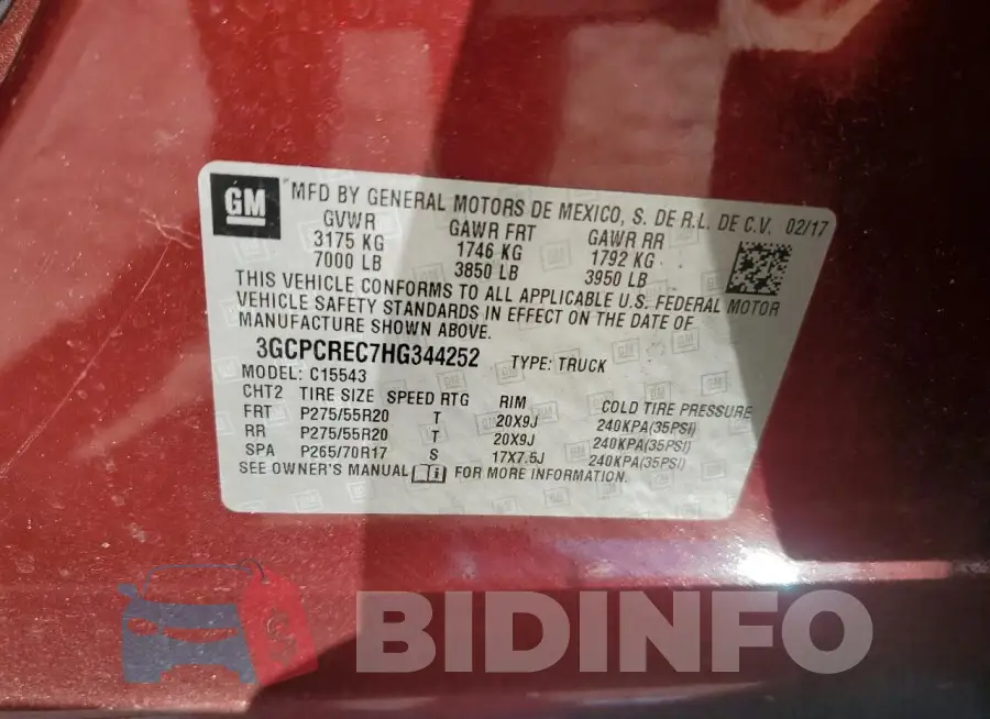 3GCPCREC7HG344252 Photo# 12