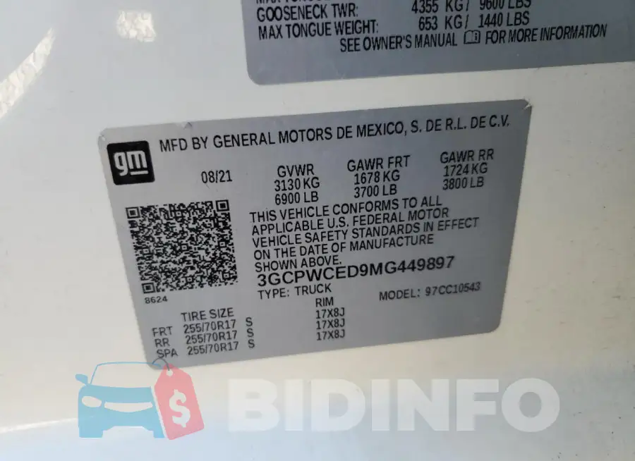 3GCPWCED9MG449897 Photo# 12