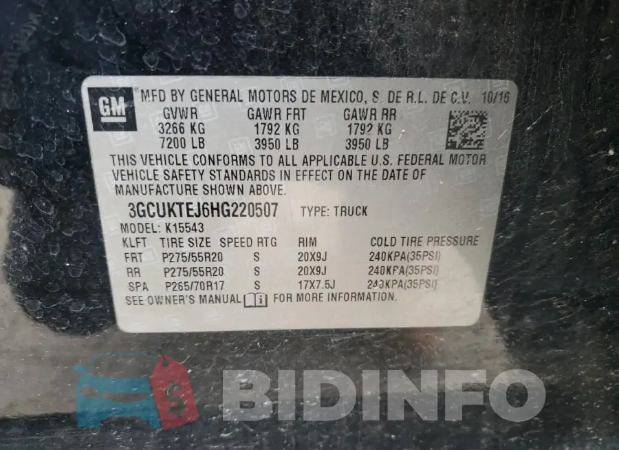 3GCUKTEJ6HG220507 Photo# 12
