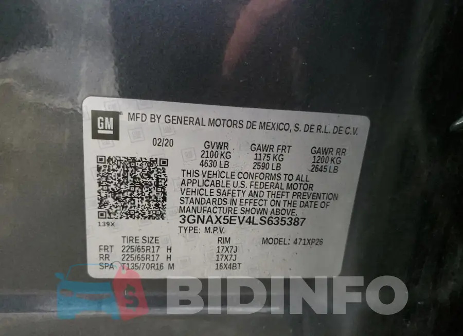 3GNAX5EV4LS635387 Photo# 14