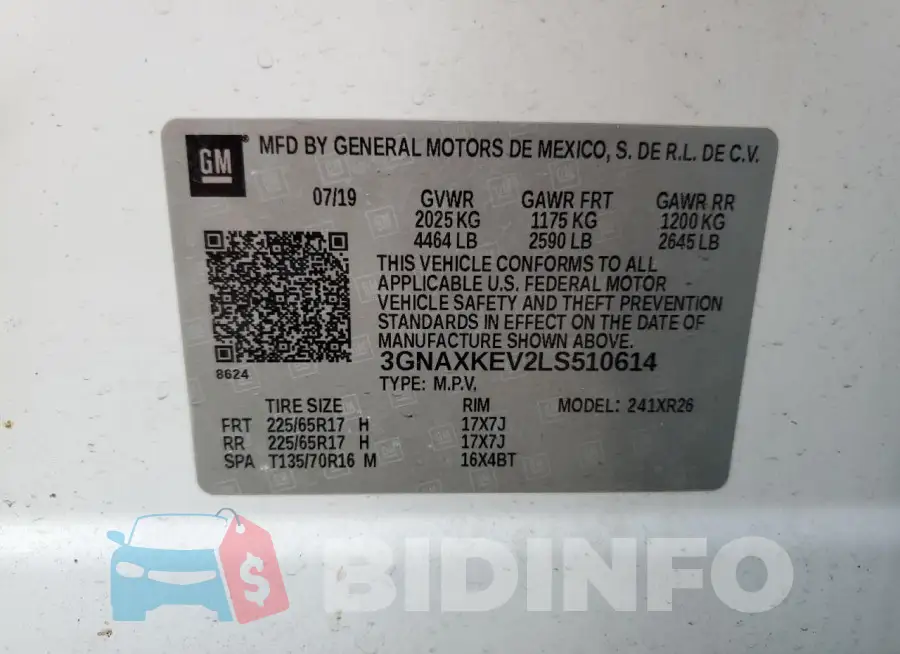 3GNAXKEV2LS510614 Photo# 13