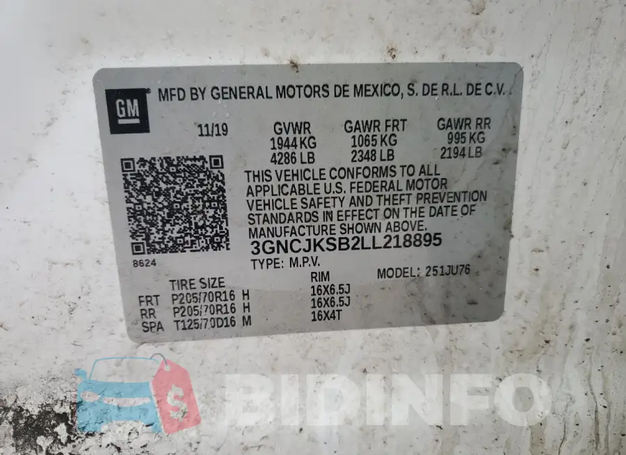 3GNCJKSB2LL218895 Photo# 14