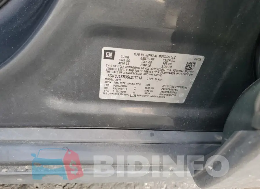 3GNCJLSB3GL213913 Photo# 13