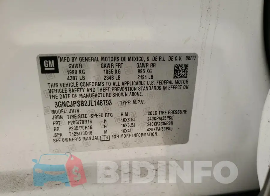 3GNCJPSB2JL148793 Photo# 13