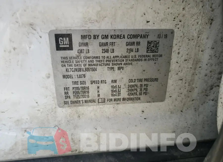 KL7CJNSB1LB051504 Photo# 13